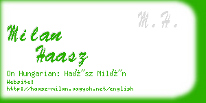 milan haasz business card
